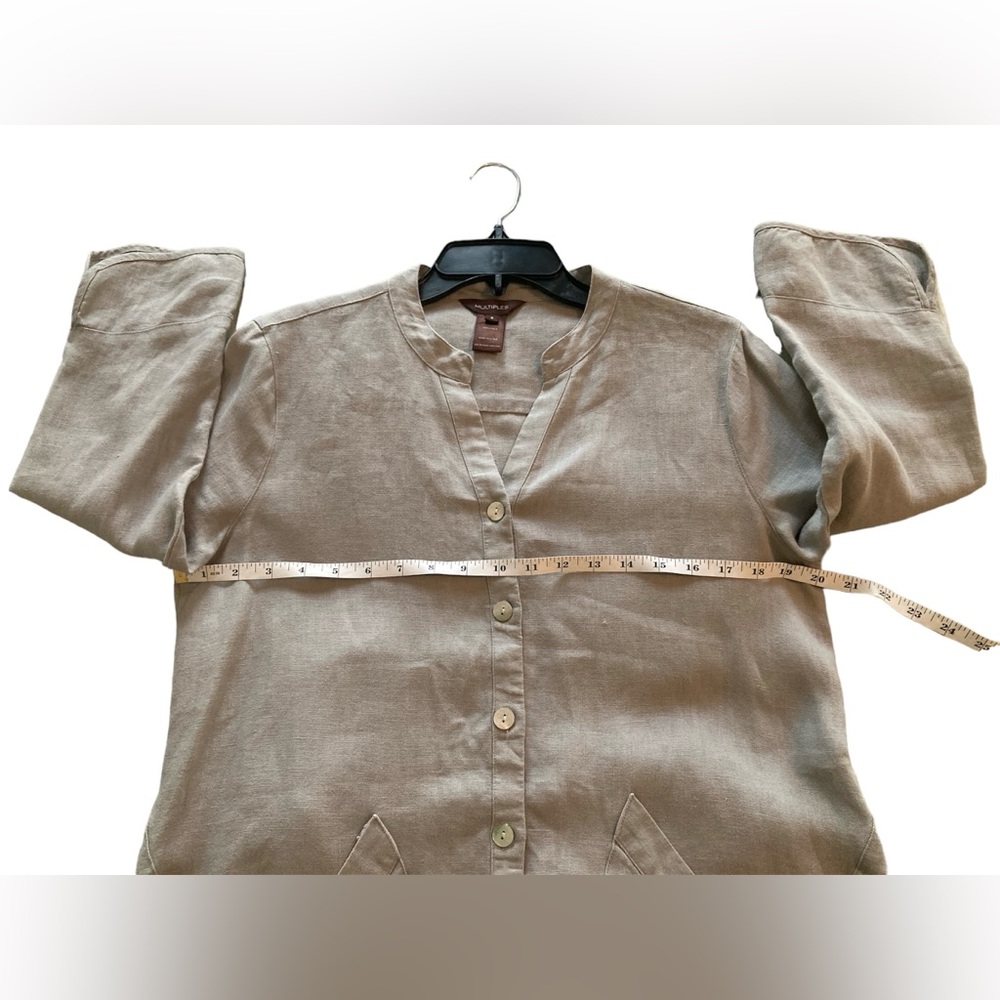 Multiples 100% Linen Long Sleeve Button Down Tuni… - image 6